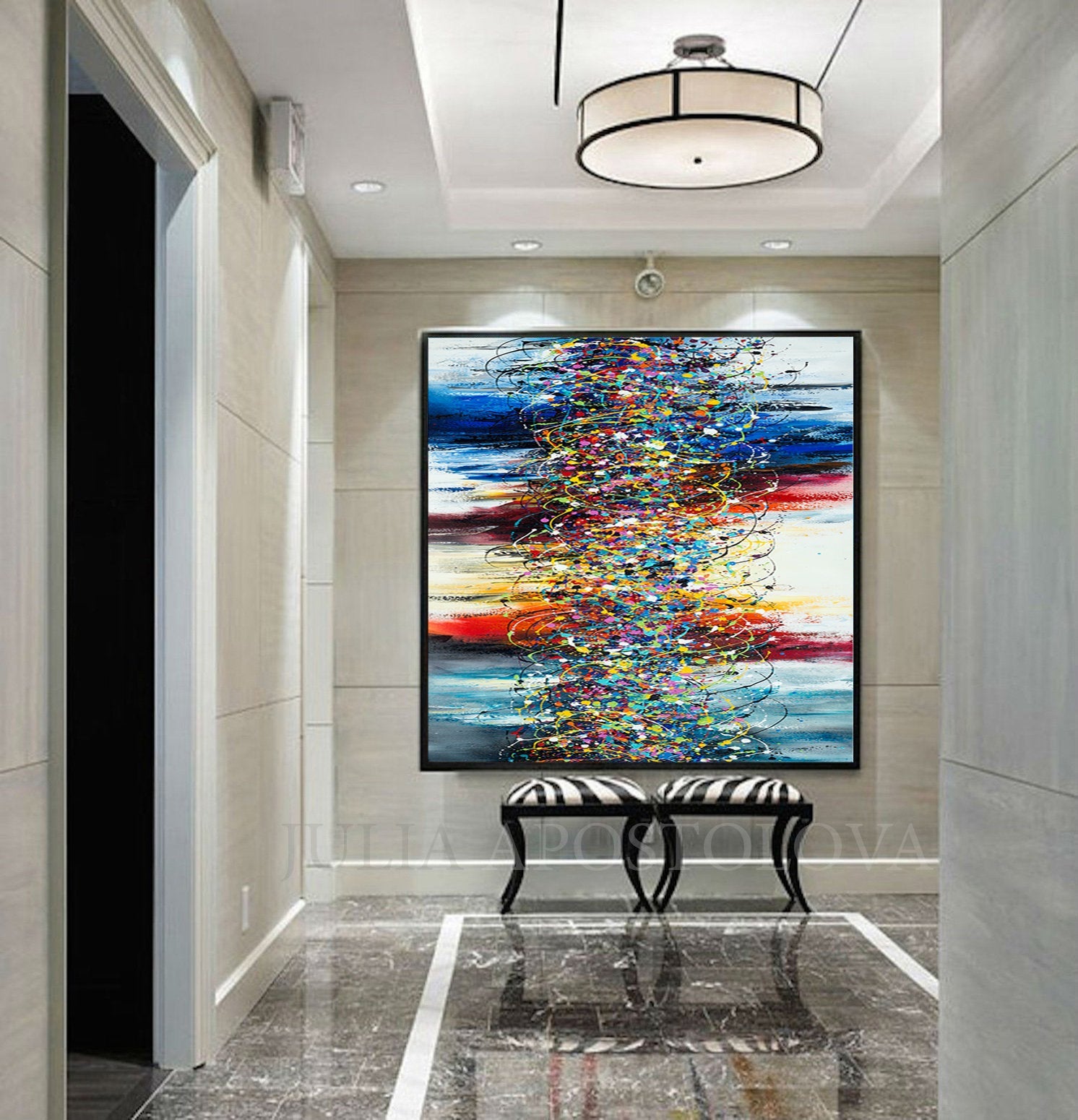 Abstract Angel Paintings | Jackson Pollock Style | Large Modern Art - Beauty of Bridge 6