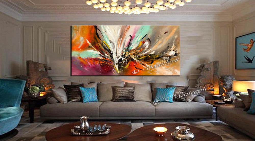 Abstract Modern Art Oil Painting on Canvas Amazing Abstract Gold Flow Painting - Abstract Art 84 - LargeModernArt