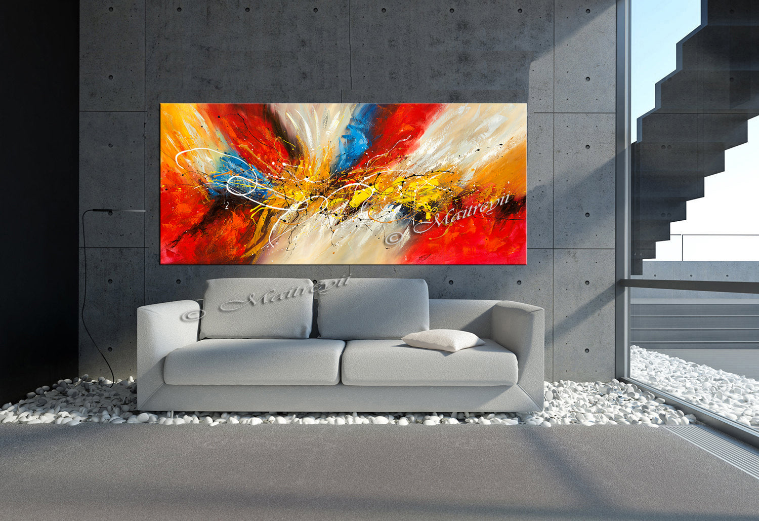 Abstract Modern Art Oil Painting on Canvas Amazing Abstract Gold Flow Painting - Amazing Abstract 12 - LargeModernArt