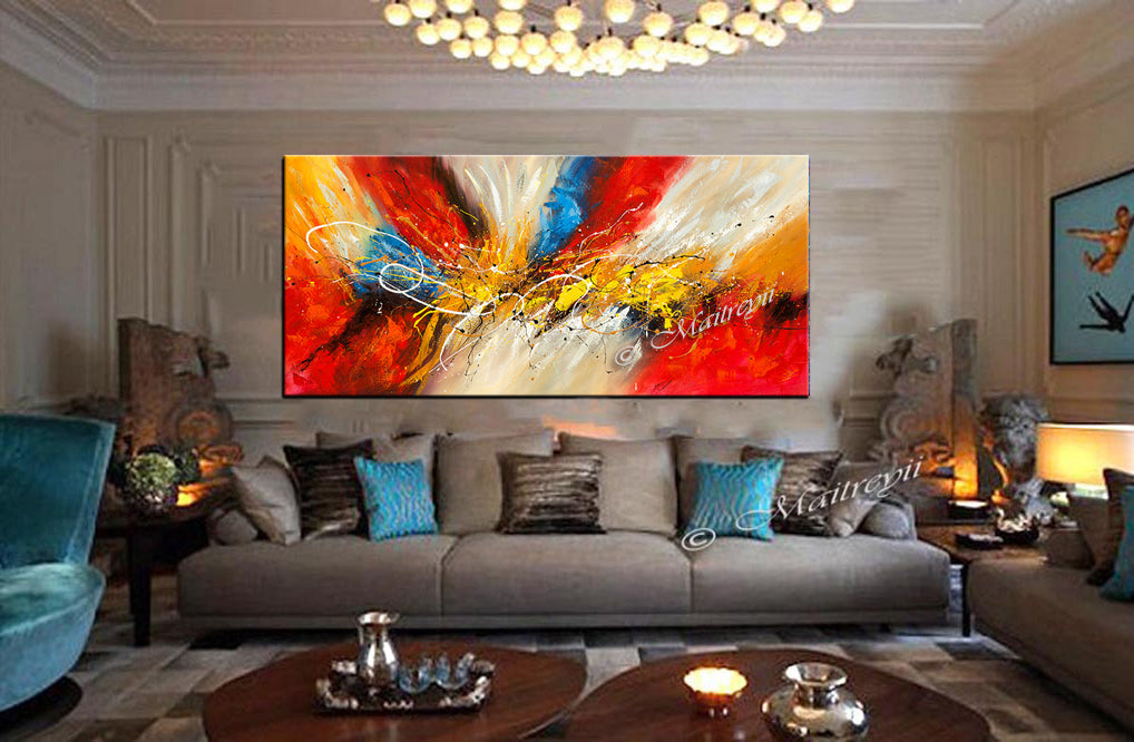 Abstract Modern Art Oil Painting on Canvas Amazing Abstract Gold Flow Painting - Amazing Abstract 12 - LargeModernArt