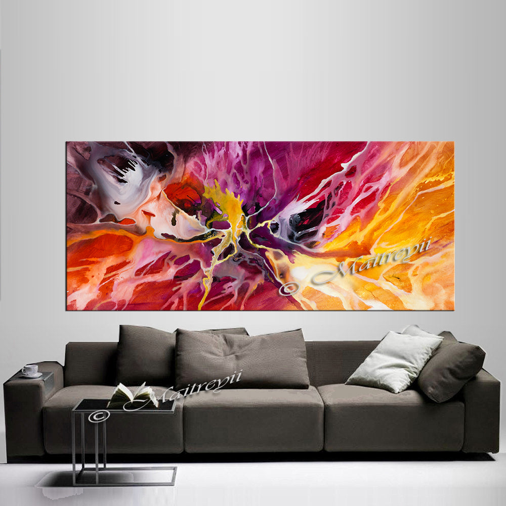 Abstract Modern Art Oil Painting on Canvas Amazing Abstract Gold Flow Painting - Amazing Abstract 16 - LargeModernArt