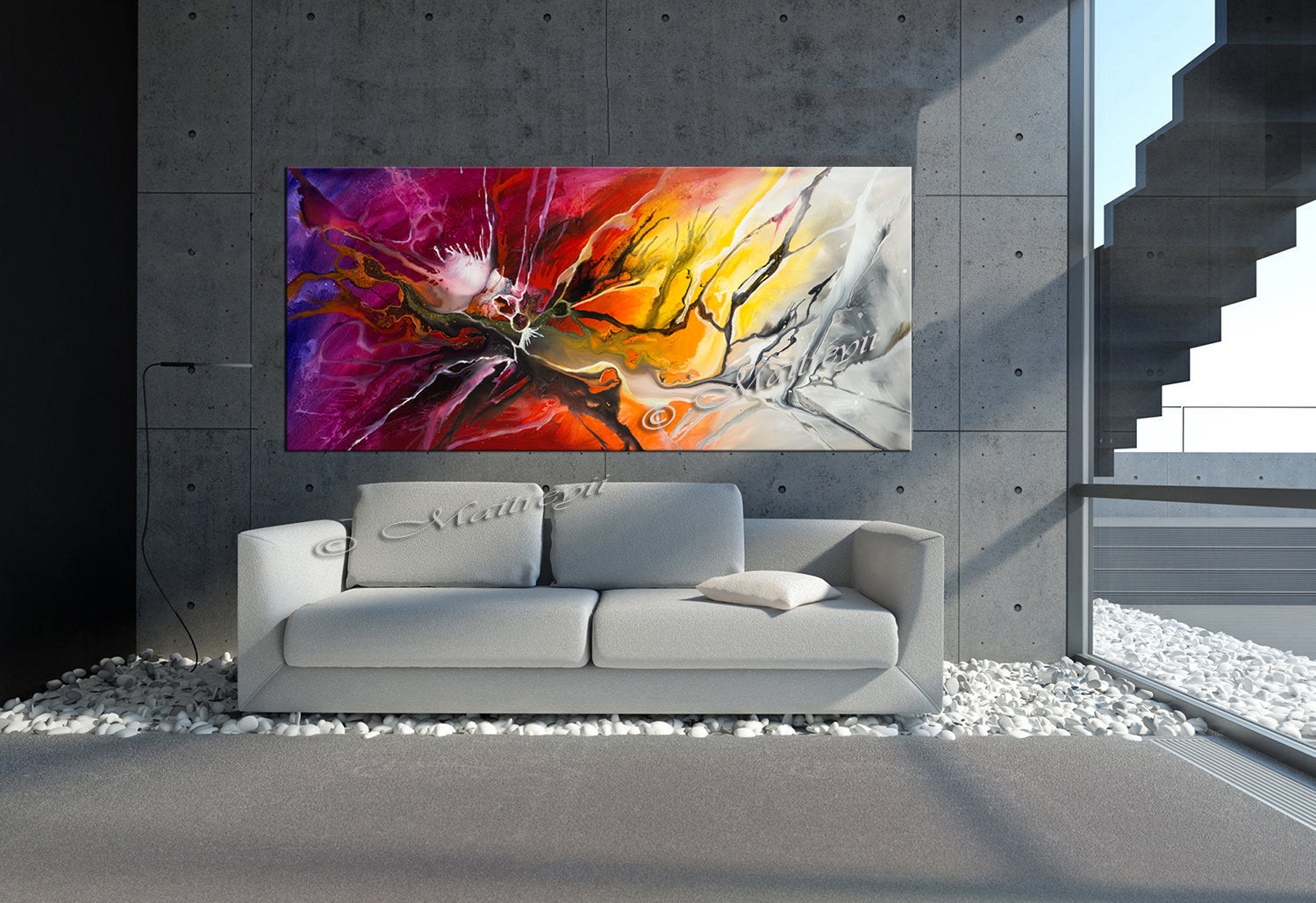 Abstract Modern Art Modern Wall Art Amazing Abstract Gold Flow Painting - Amazing Abstract 17 - LargeModernArt