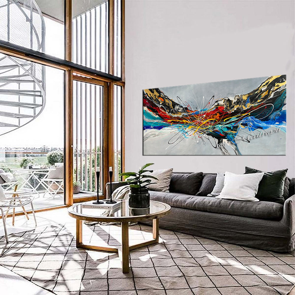 Abstract Modern Art Oil Painting on canvas Abstract Gold Flow Painting - Amazing Abstract 21 - LargeModernArt