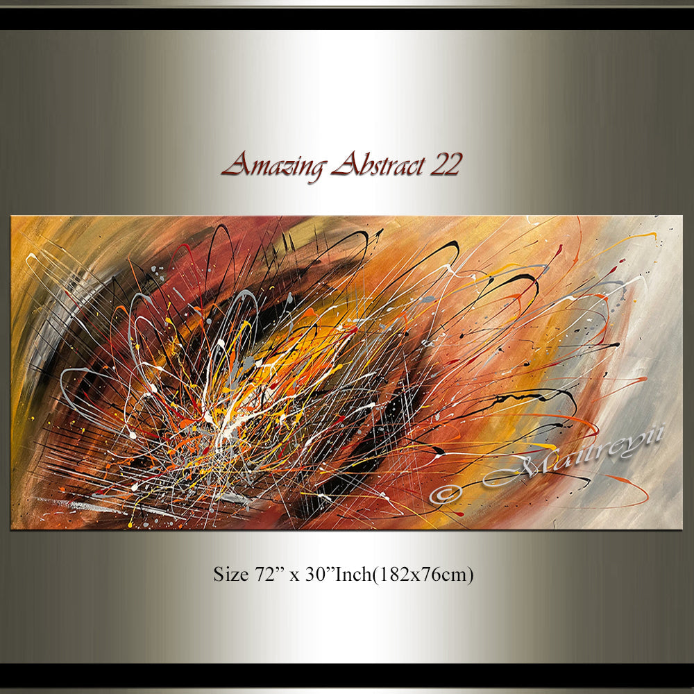 Abstract Modern Art Oil Painting on Canvas Amazing Abstract Strings Painting -Amazing Abstract 22 - LargeModernArt
