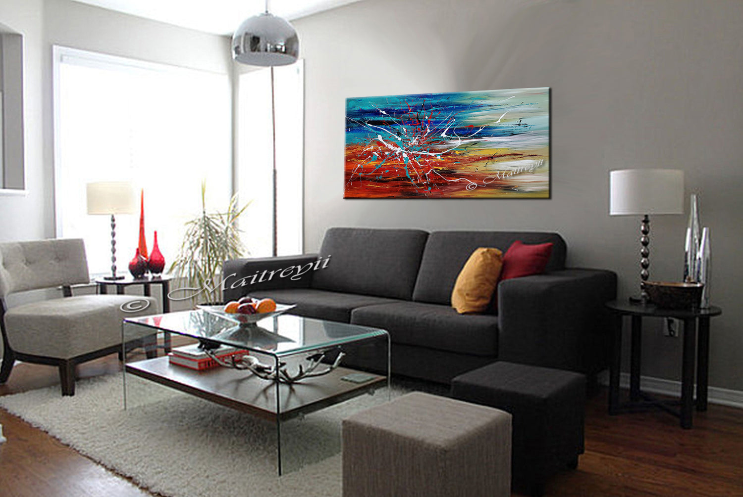 Abstract Modern Original Art Oil Painting For Sale - Arising - LargeModernArt