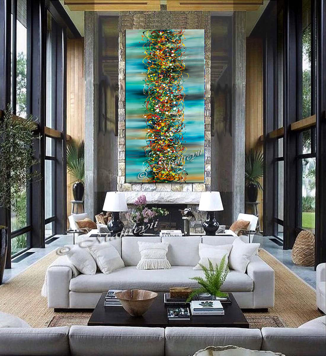 Jackson Pollock Signature style Painting, Extra large abstract art - Beauty of Bridge 3 - LargeModernArt