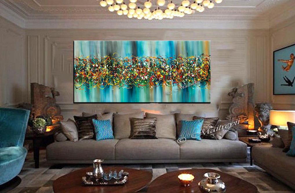 Jackson Pollock Signature style Painting, Extra large abstract art - Beauty of Bridge 3 - LargeModernArt