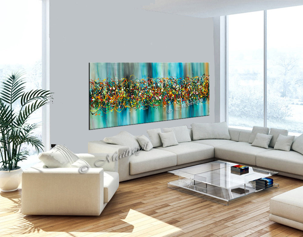 Jackson Pollock Signature style Painting, Extra large abstract art - Beauty of Bridge 3 - LargeModernArt