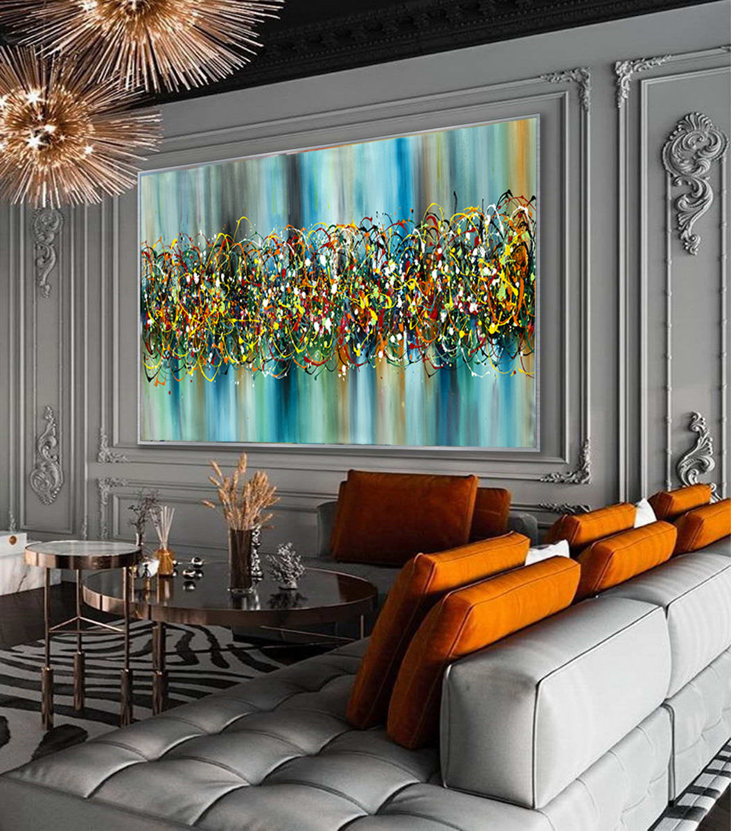 Jackson Pollock Signature style Painting, Extra large abstract art - Beauty of Bridge 3 - LargeModernArt