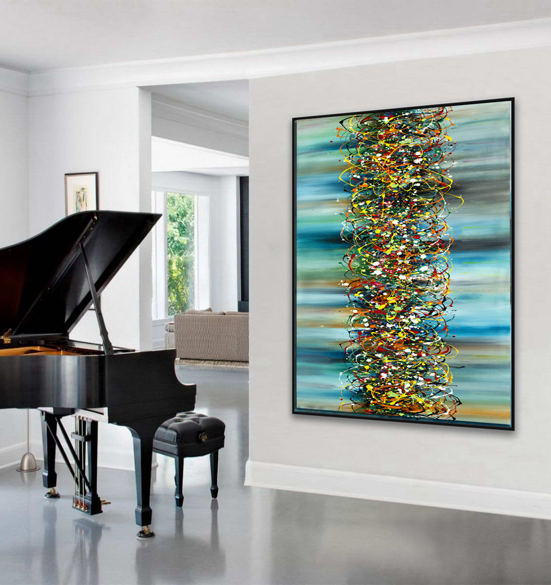 Jackson Pollock Signature style Painting, Extra large abstract art - Beauty of Bridge 3 - LargeModernArt