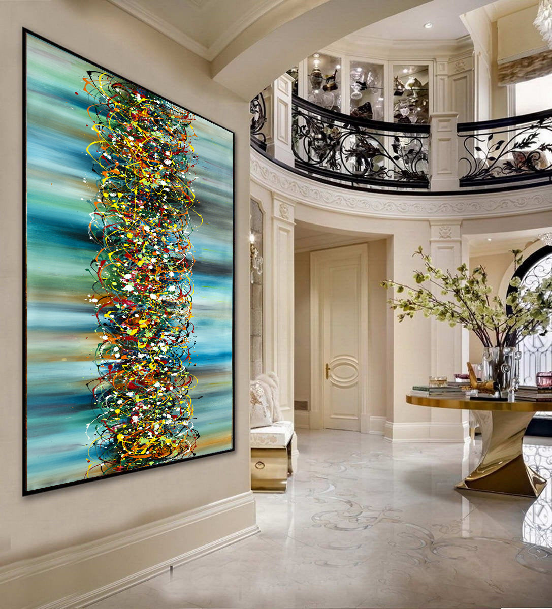 Jackson Pollock Signature style Painting, Extra large abstract art - Beauty of Bridge 3 - LargeModernArt