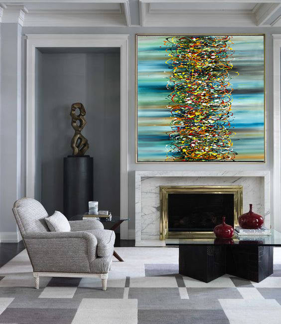 Jackson Pollock Signature style Painting, Extra large abstract art - Beauty of Bridge 3 - LargeModernArt