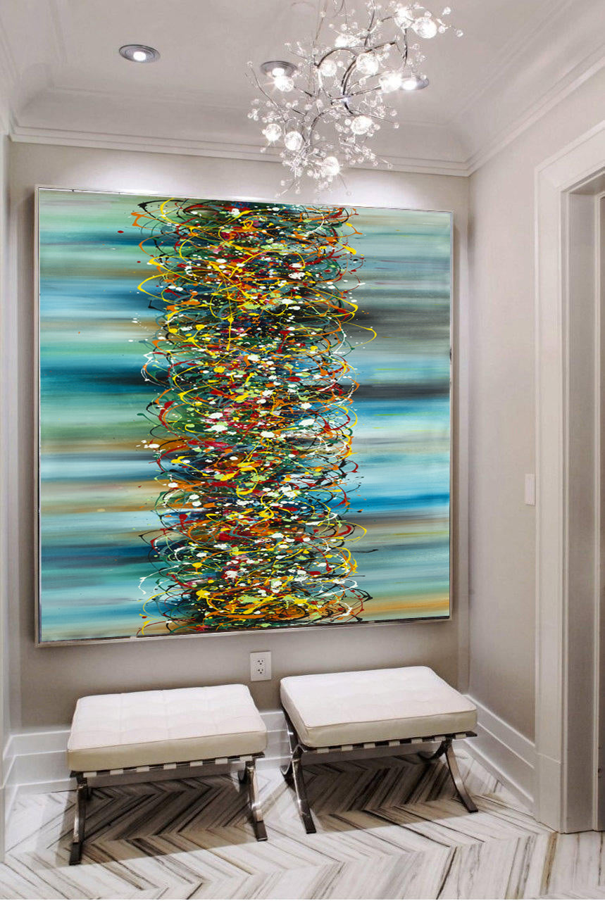 Jackson Pollock Signature style Painting, Extra large abstract art - Beauty of Bridge 3 - LargeModernArt