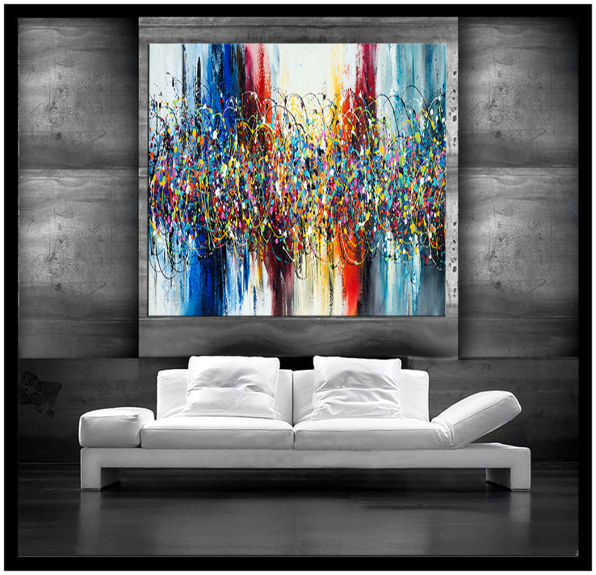 Abstract Angel Paintings | Jackson Pollock Style | Large Modern Art - Beauty of Bridge 6