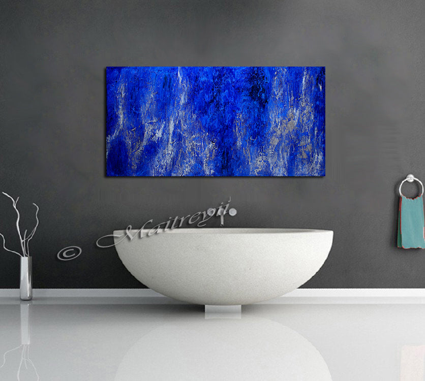 Abstract Art | Blue Visual Depth Texture Painting | LargeModernArt - Blue Texture - LargeModernArt