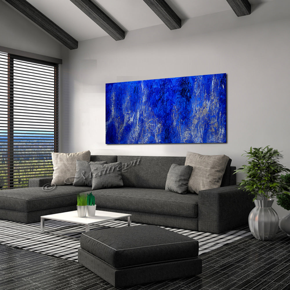 Abstract Art | Blue Visual Depth Texture Painting | LargeModernArt - Blue Texture - LargeModernArt