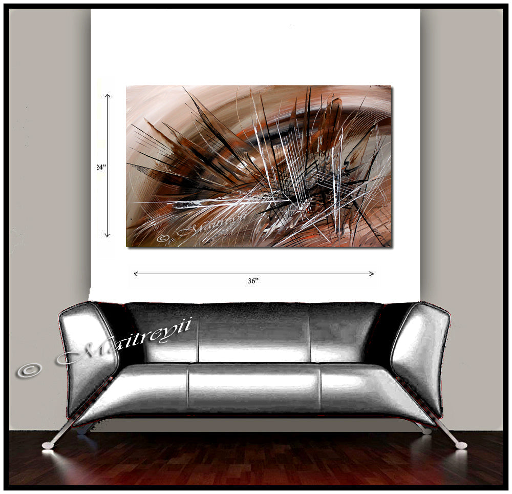 Abstract Art Brown Wall Art Large Painting on Canvas Modern Home Decor Wall Art - Enlightenment - LargeModernArt