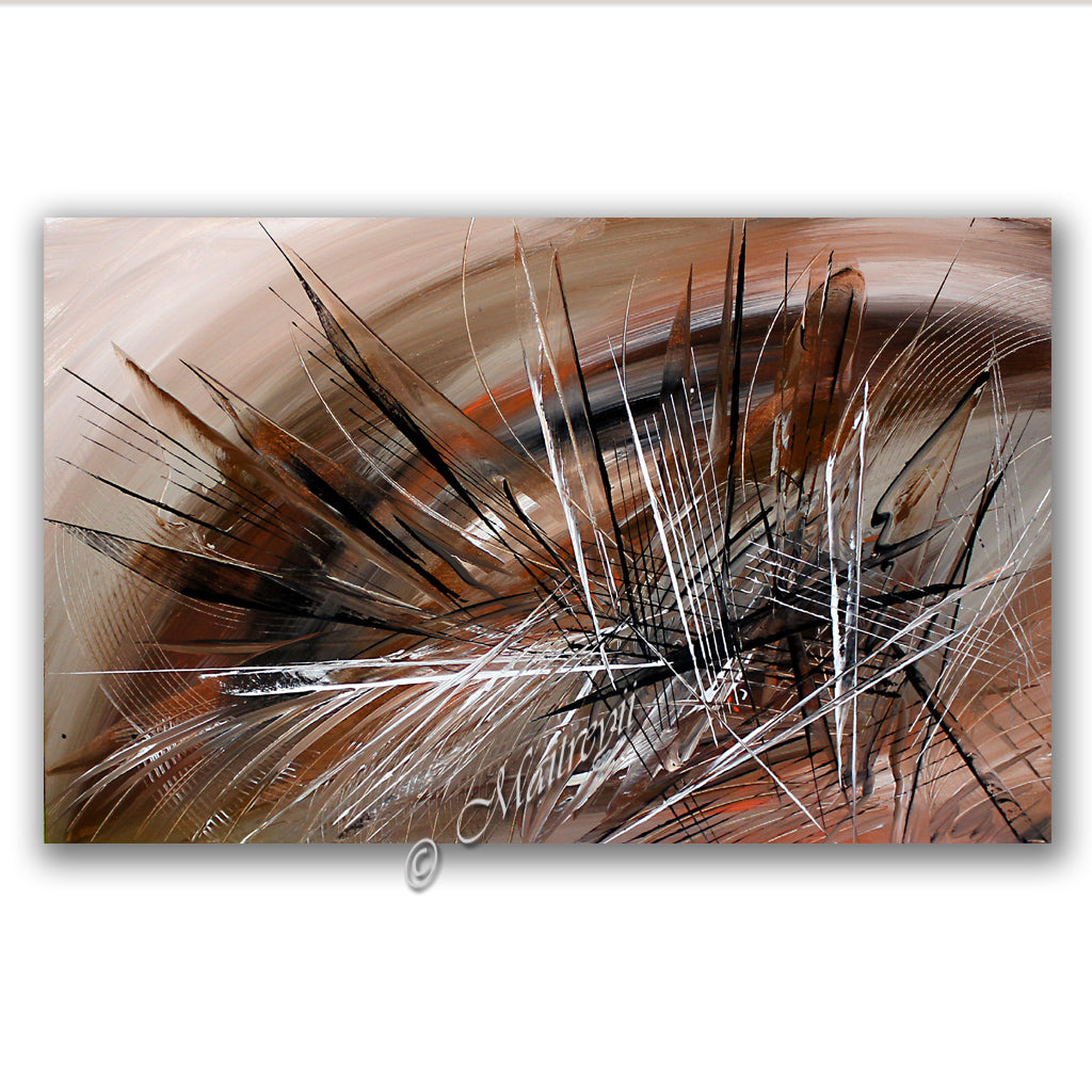 Abstract Art Brown Wall Art Large Painting on Canvas Modern Home Decor Wall Art - Enlightenment - LargeModernArt