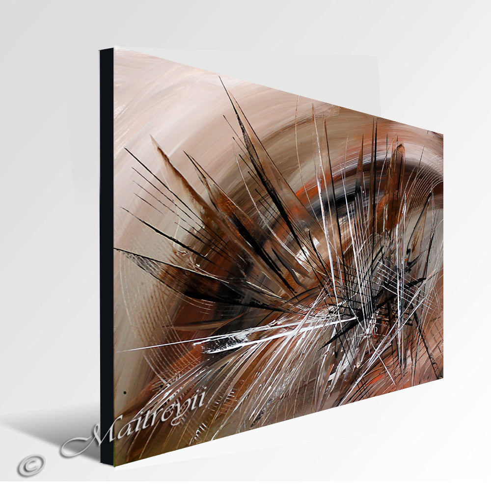 Abstract Art Brown Wall Art Large Painting on Canvas Modern Home Decor Wall Art - Enlightenment - LargeModernArt