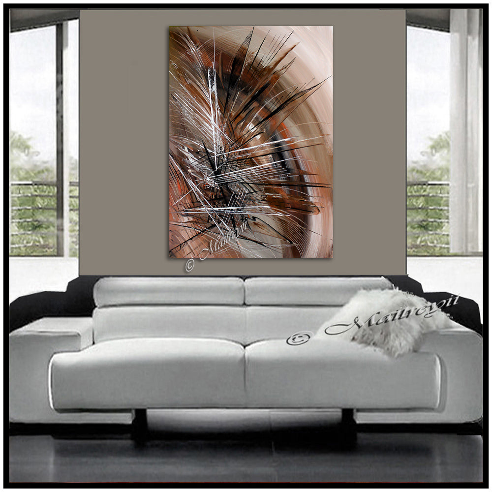 Abstract Art Brown Wall Art Large Painting on Canvas Modern Home Decor Wall Art - Enlightenment - LargeModernArt