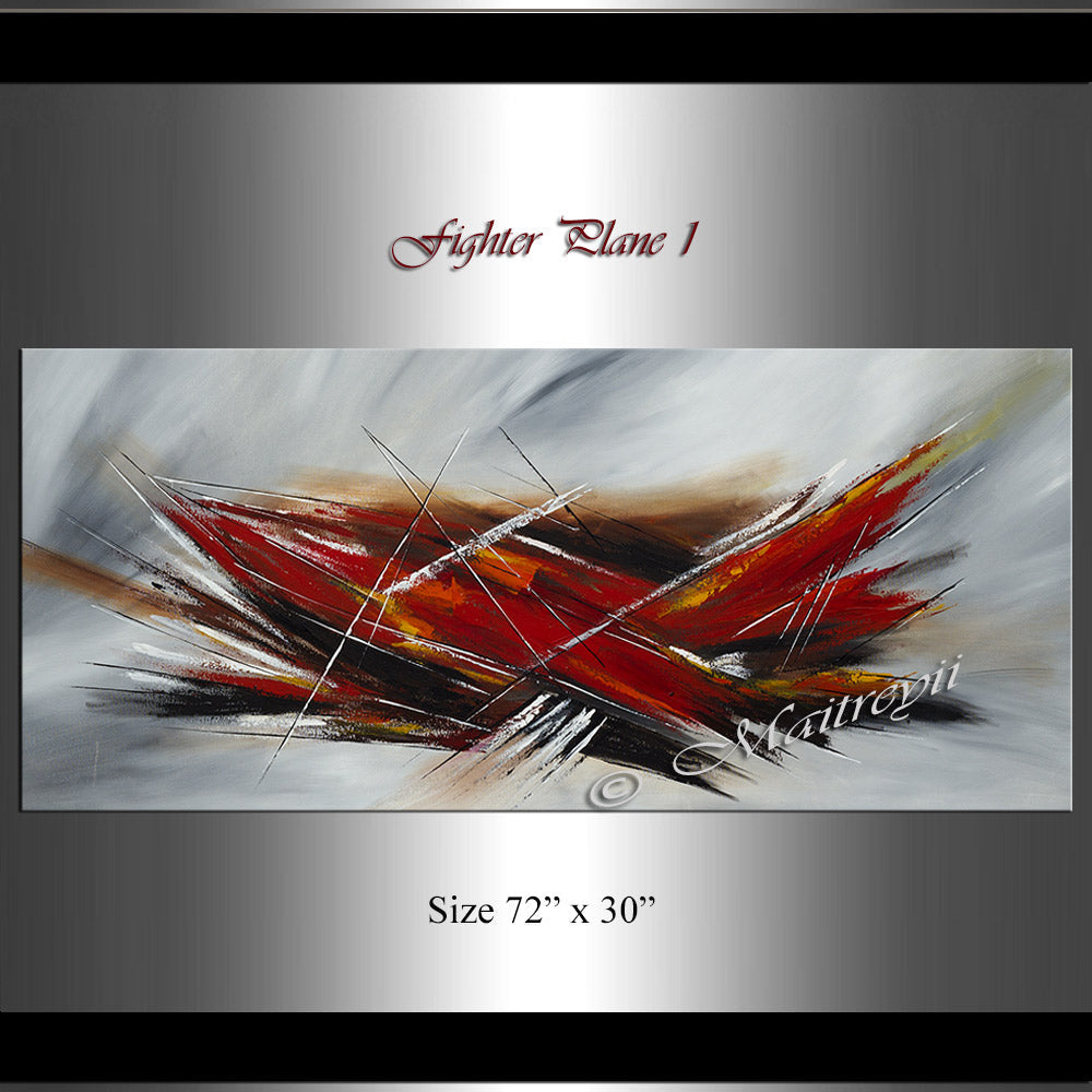 Original art for sale | Modern Paintings | Large Modern Art - Fighter Plane 1 - LargeModernArt