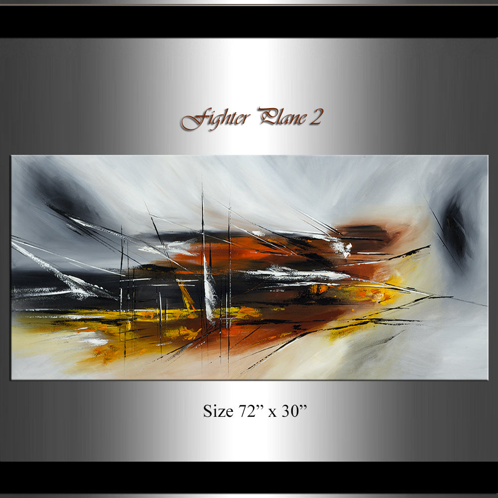 Large Modern Art Original art for sale | Abstract Fighter Plane | Fighter Plan 2 - LargeModernArt