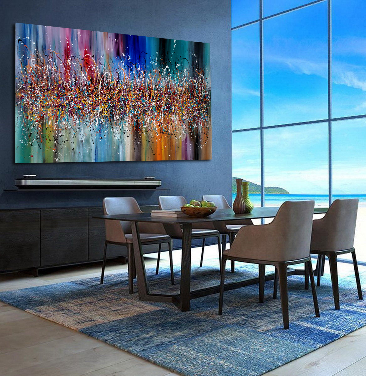 Modern Abstract wall art - Father of Abstract Art, Jackson Pollock Paintings, LargeModern Art - Heavenly Beauty - LargeModernArt