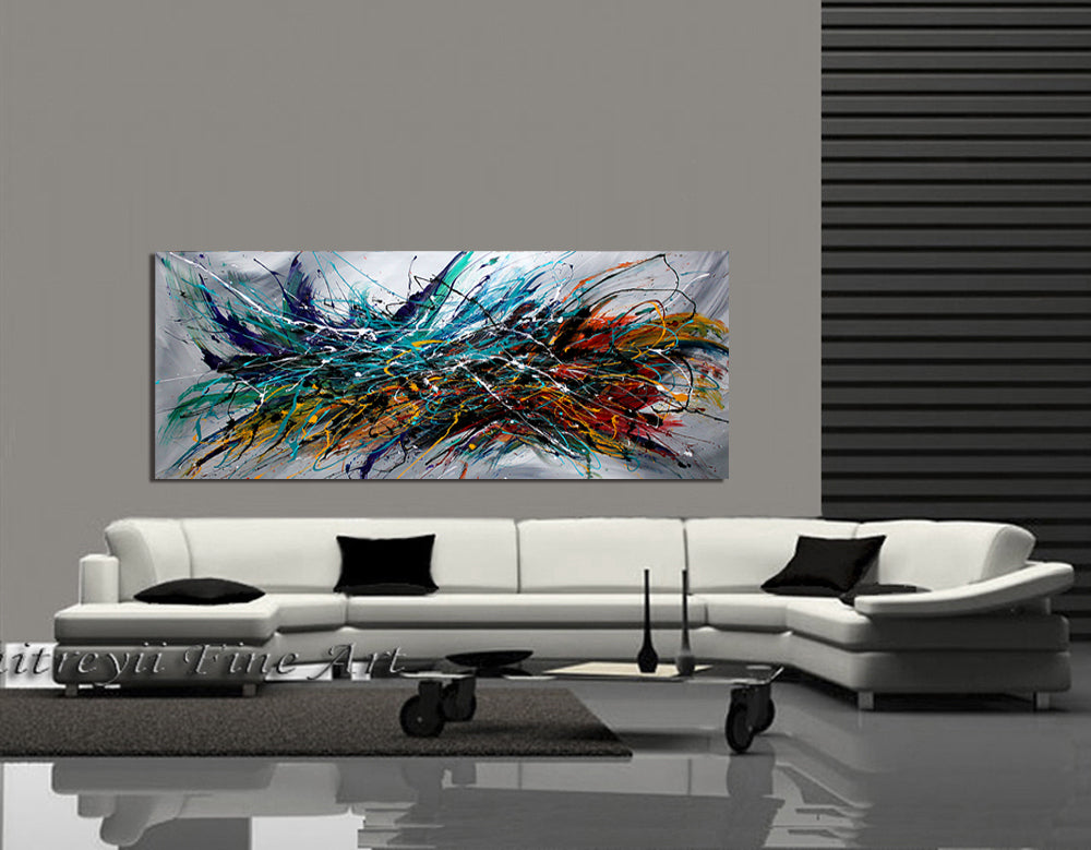 Abstract Modern Art Modern Wall Art Amazing Abstract Gold Flow Painting - Holiday Joy - LargeModernArt