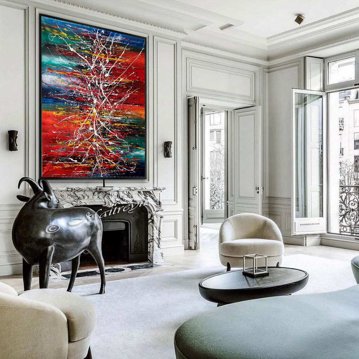 Painting Jackson Pollock Multiple Size Drip Style Abstract art on Canvas, large Wall Art - Lightning Beauty - LargeModernArt
