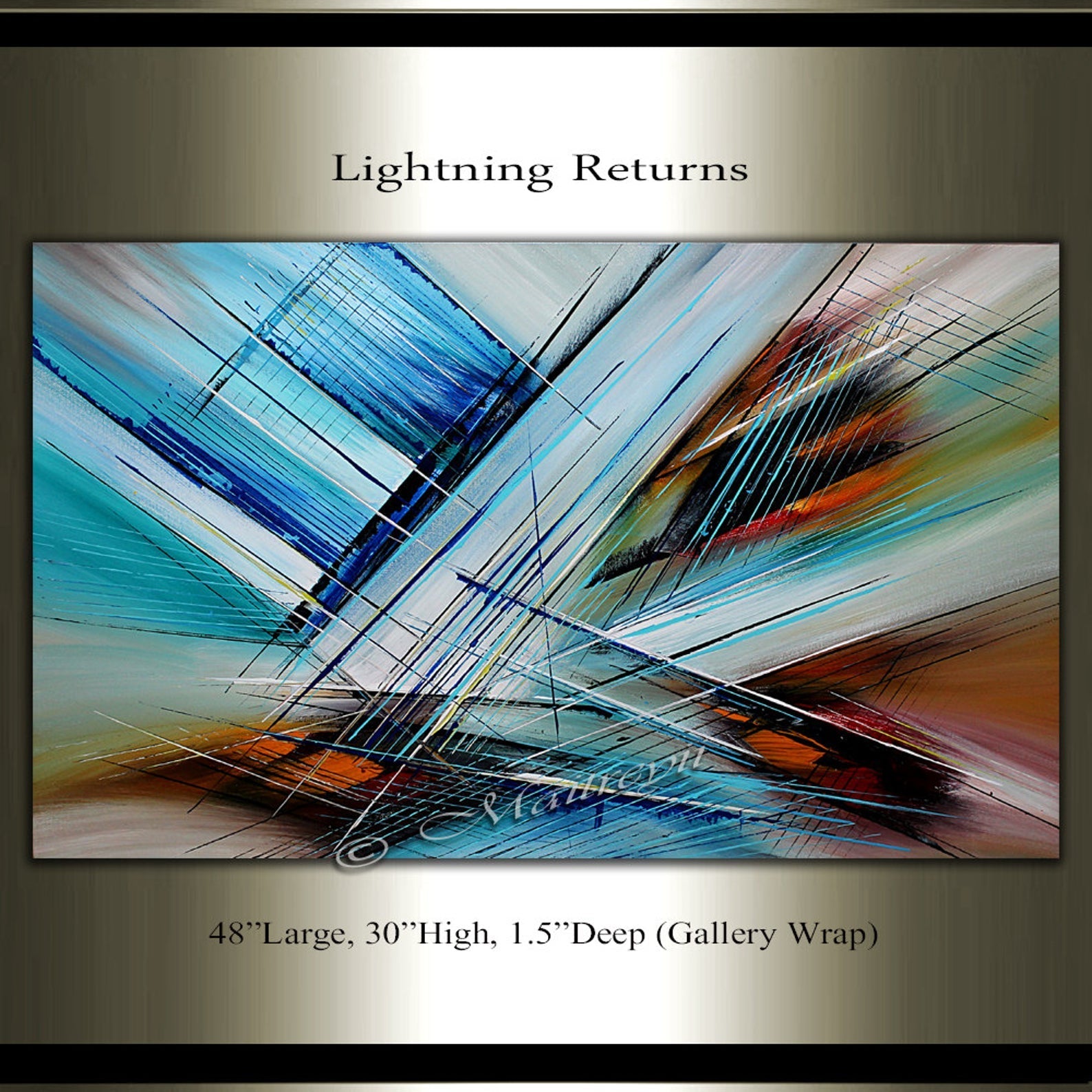 Abstract Paintings For Sale - Lightning Returns - LargeModernArt