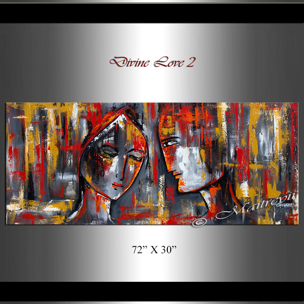 Large Modern Art Oil Painting on Canvas Modern Wall Art Figurative - Divine Love 2 - LargeModernArt