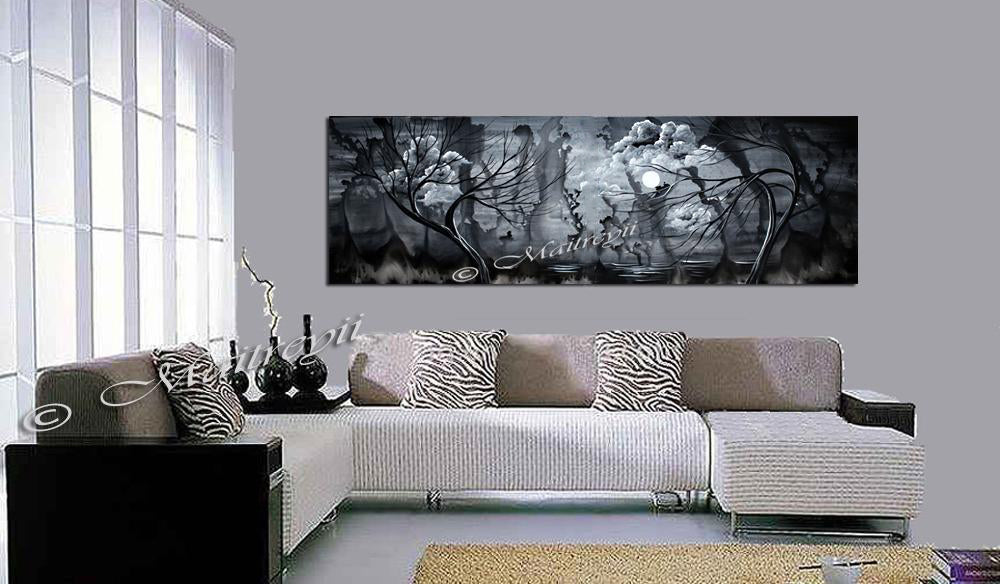 Abstract Landscape Modern Art For Sale - Midnight Rain - LargeModernArt