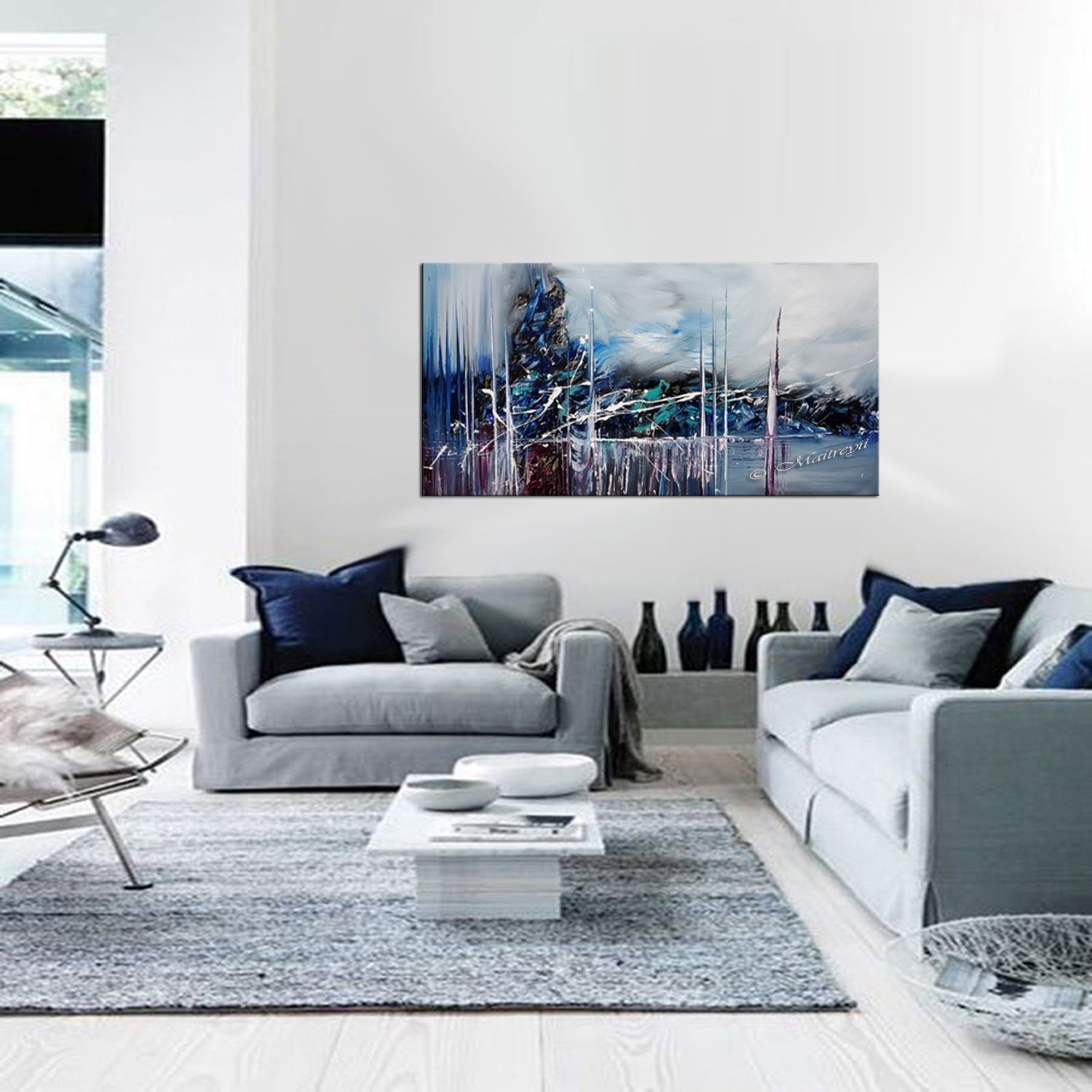 Abstract Modern Art Oil Painting For Sale - Quiet morning - LargeModernArt