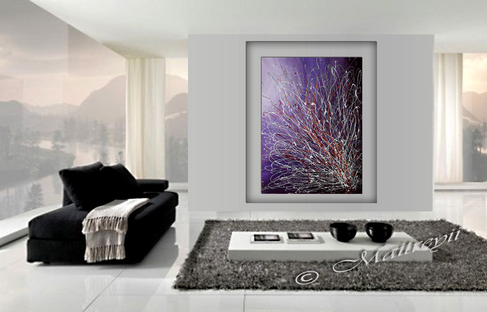 Purple Large Painting Jackson Pollock - Royal Purple - LargeModernArt
