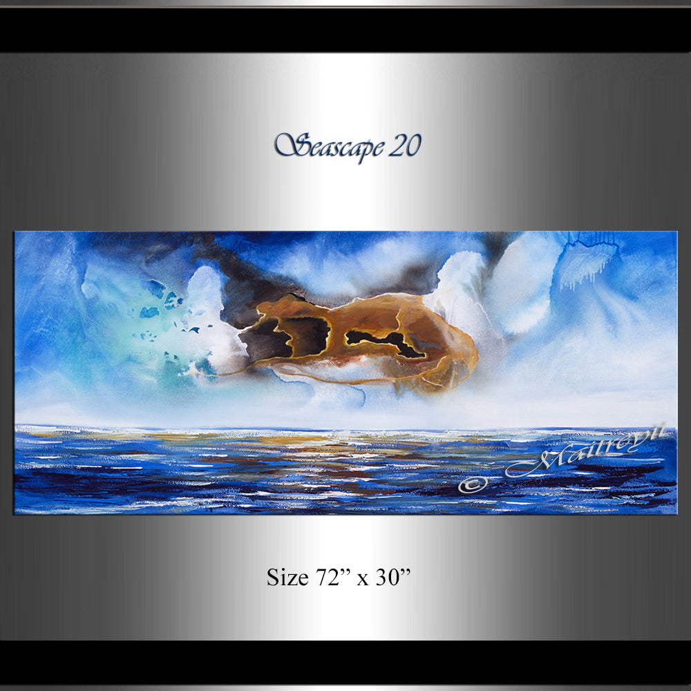 Abstract Modern Art Oil Painting on Canvas Modern Wall Art Mystic Texture Painting - Seascape 20 - LargeModernArt