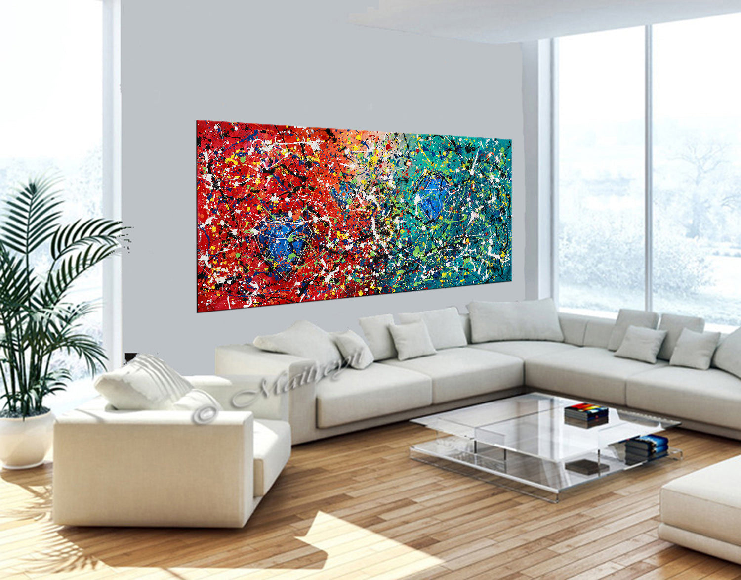 Gifts Diamond Painting Holiday ornament Jackson Pollock Style | Large Wall Art | Home Decor - Diamond 2