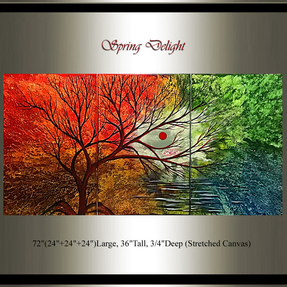 Tree Abstract Painting Nature Art on Canvas Modern Wall Art Painting for sale - LargeModernArt