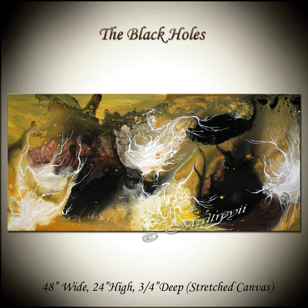 Abstract Original Painting For Sale - The Black Holes - LargeModernArt