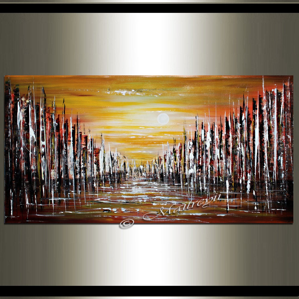 Cityscape Oil Painting For Luxury homes - The Urban City - LargeModernArt