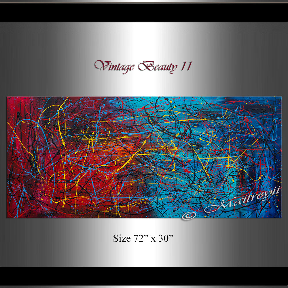 Abstract Modern art Original Paintings Jackson Pollock style - Vintage Beauty 11 - LargeModernArt