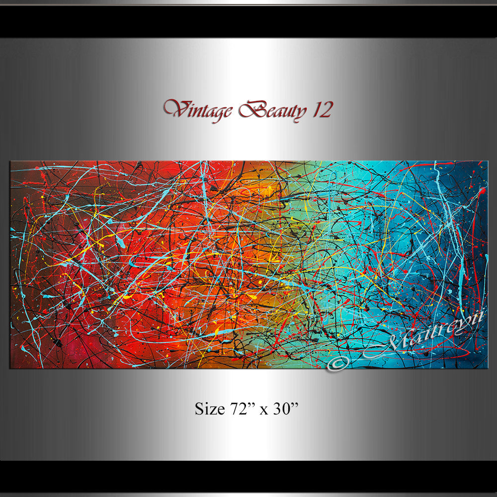 Abstract Modern art Original Paintings Jackson Pollock style - Vintage Beauty 12 - LargeModernArt