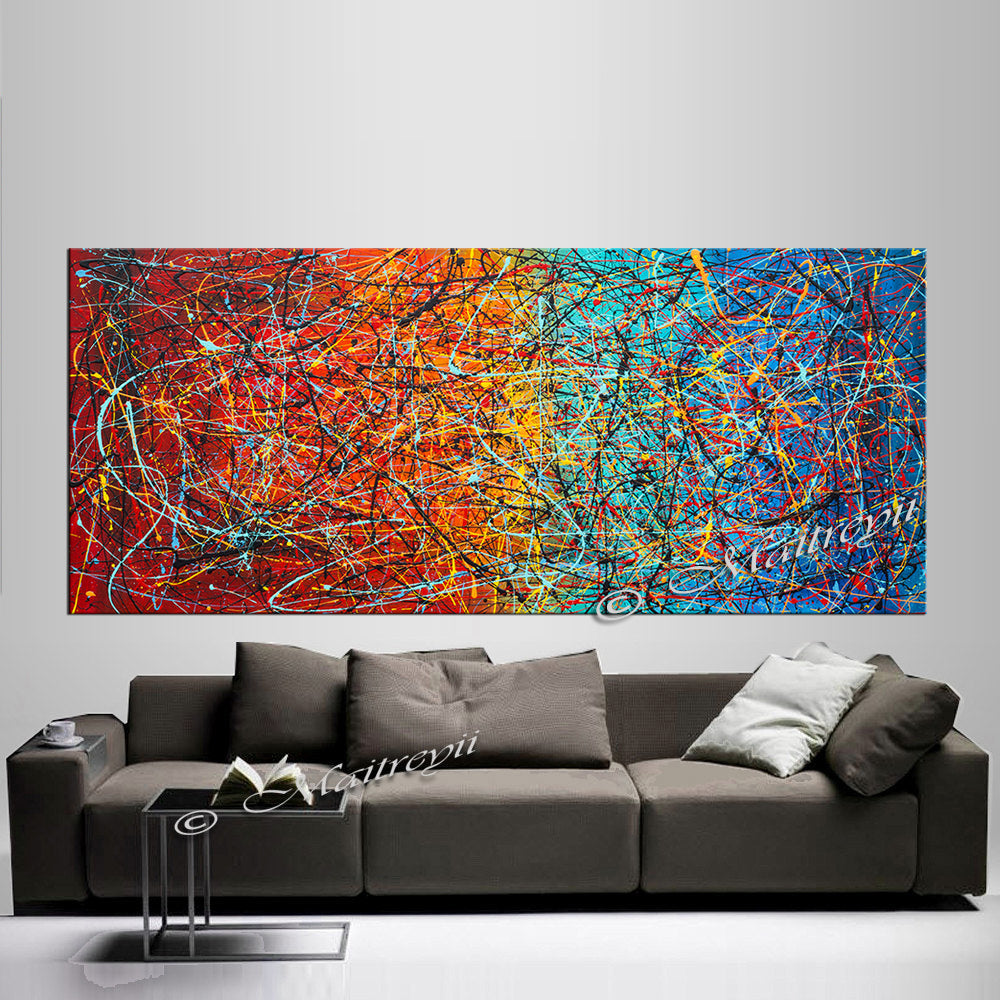 Abstract Modern art Original Paintings Jackson Pollock style - Vintage Beauty 13 - LargeModernArt
