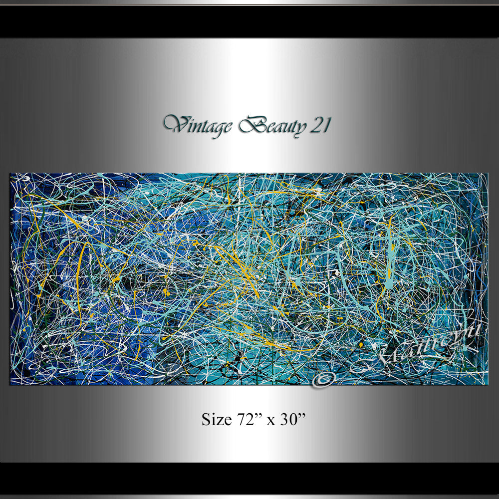 Jackson Pollock Drip Style large oil painting for luxury Homes - Vintage Beauty 21 - LargeModernArt
