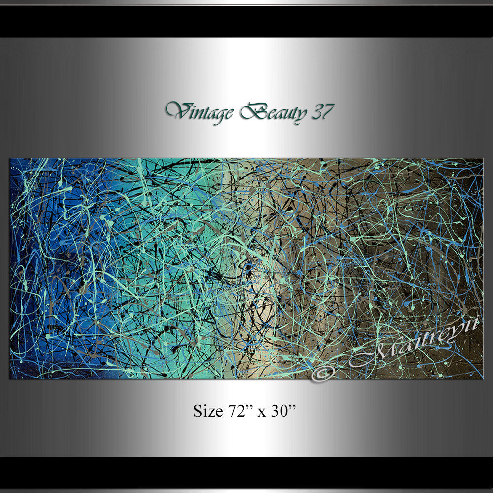 Jackson Pollock Style | Abstract artwork large oil painting oversize luxury Homes - Vintage Beauty 37 - LargeModernArt