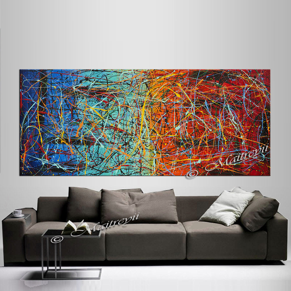 Jackson Pollock Style | Abstract artwork large oil painting on canvas modern wall art - Vintage Beauty 38 - LargeModernArt