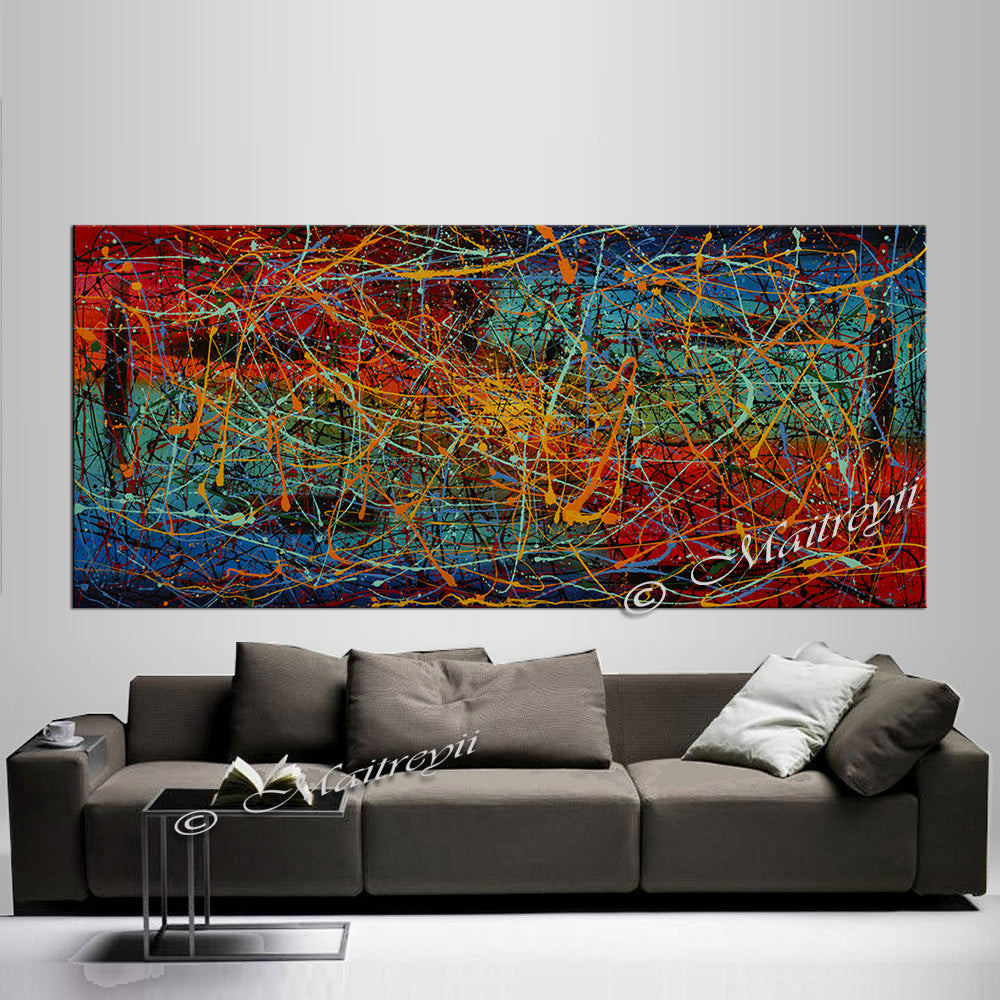 Jackson Pollock Style | Abstract artwork large oil painting on canvas modern wall art - Vintage Beauty 42 - LargeModernArt