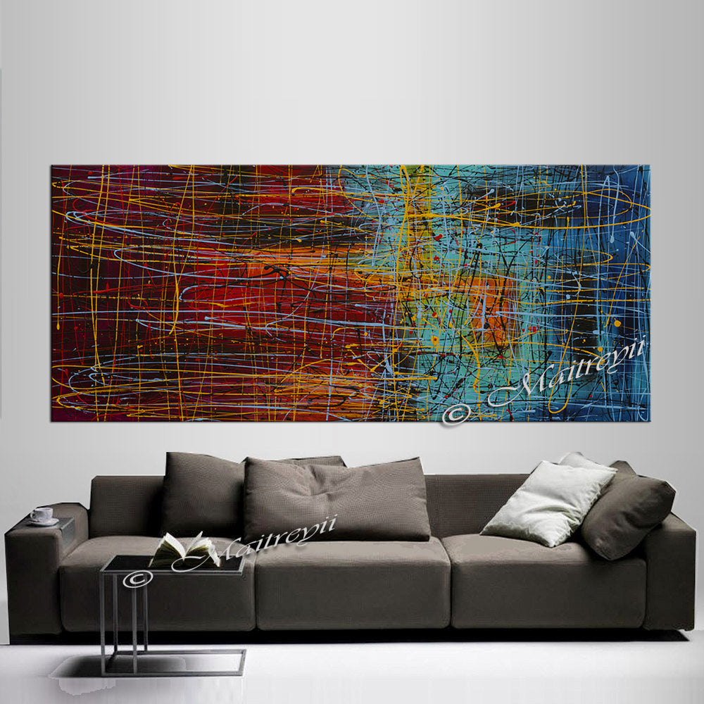 Jackson Pollock Style | Abstract artwork large oil painting on canvas oversize luxury Homes - Vintage Beauty 48 - LargeModernArt