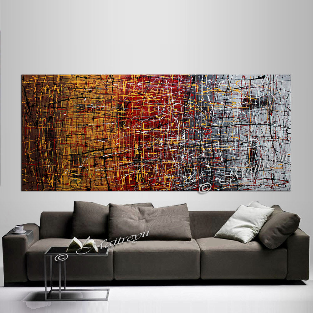 Jackson Pollock Style | Abstract artwork large oil painting on canvas modern wall art - Vintage Beauty 51 - LargeModernArt