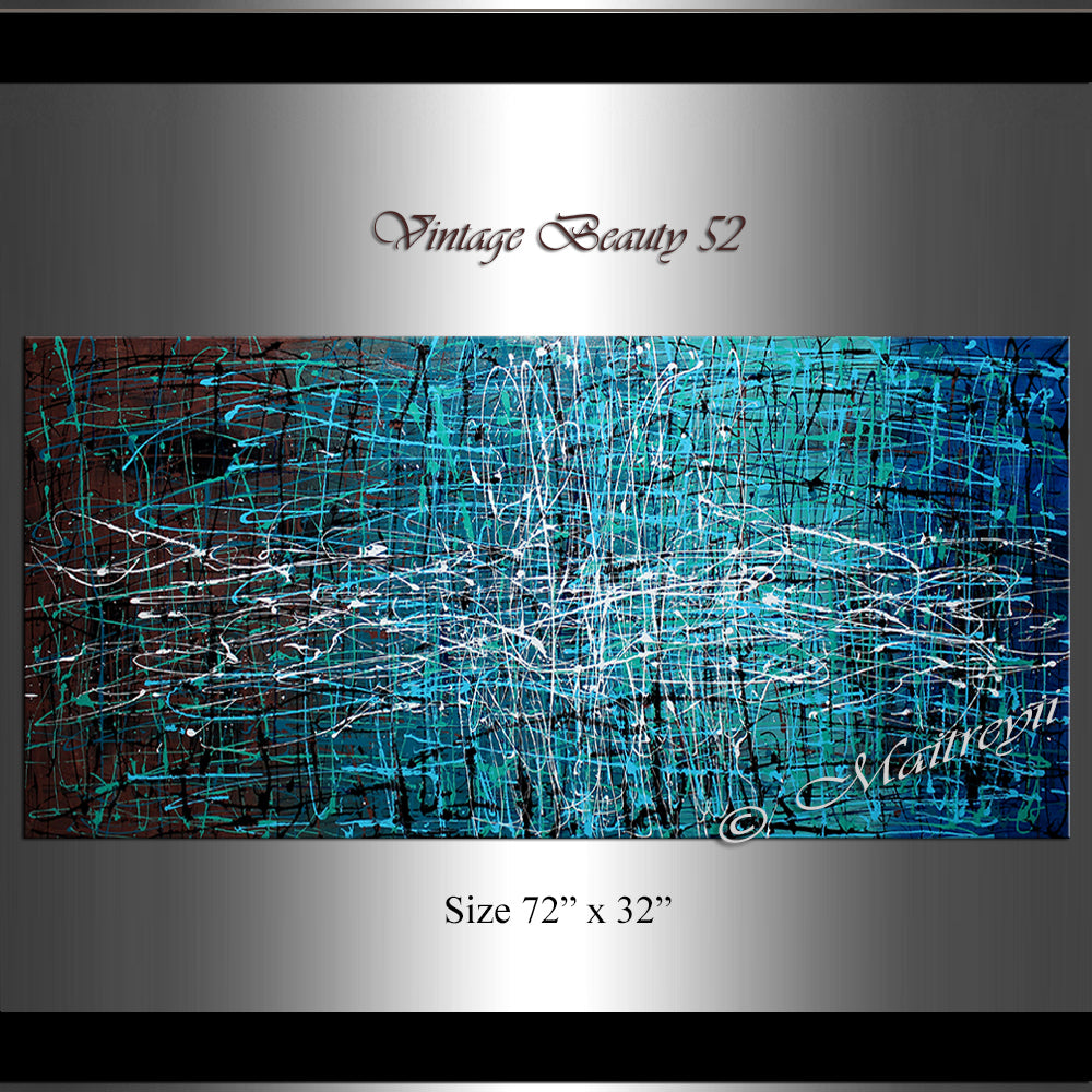 Jackson Pollock Style | Abstract artwork large oil painting on canvas modern wall art - Vintage Beauty 52 - LargeModernArt