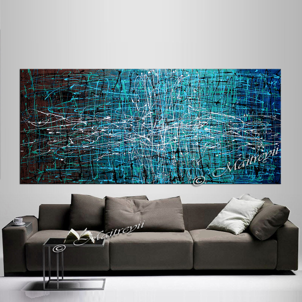 Jackson Pollock Style | Abstract artwork large oil painting on canvas modern wall art - Vintage Beauty 52 - LargeModernArt